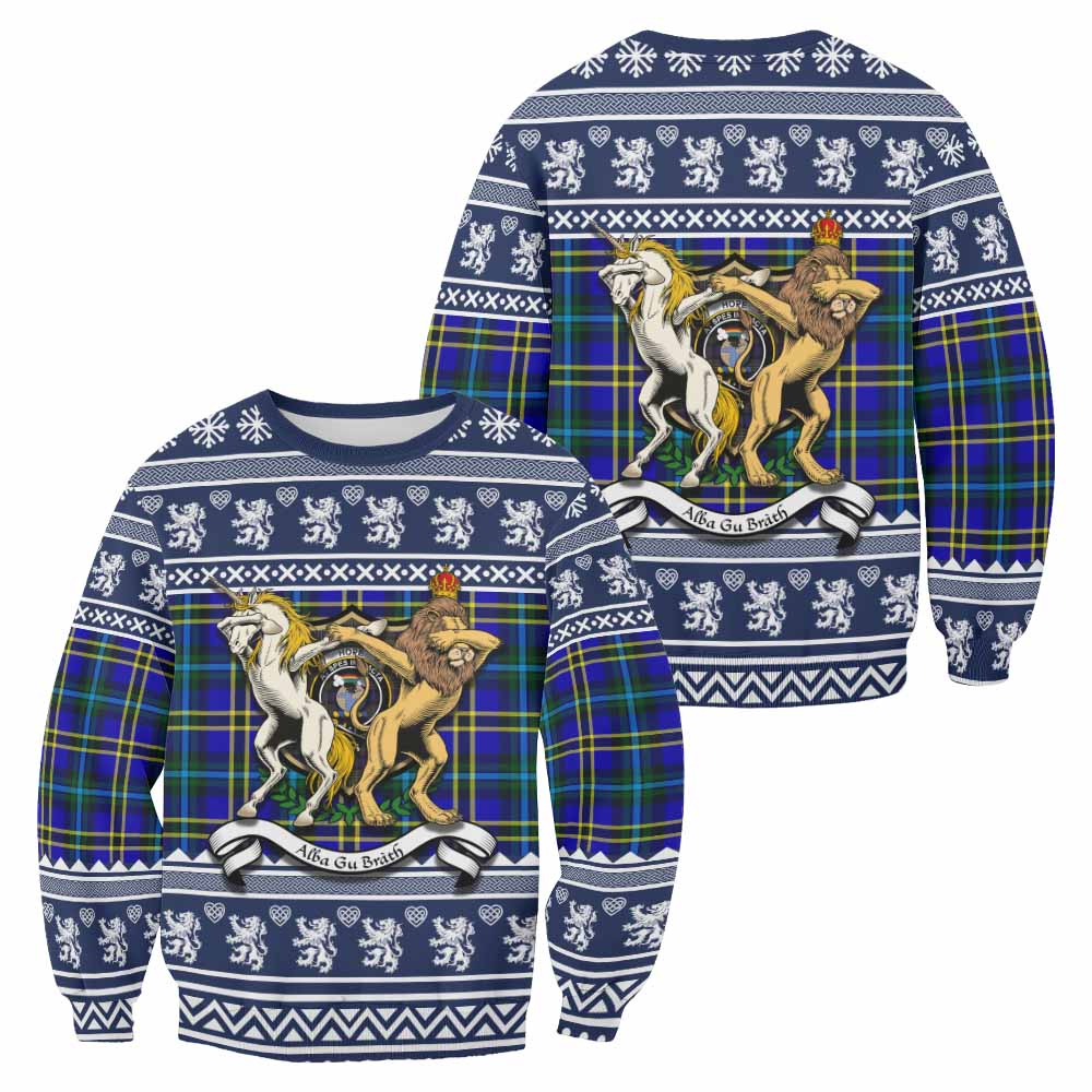 Hope Clan Tartan Crest Christmas Sweatshirt Coat of Arms Funny Style - Tartan Vibes Clothing