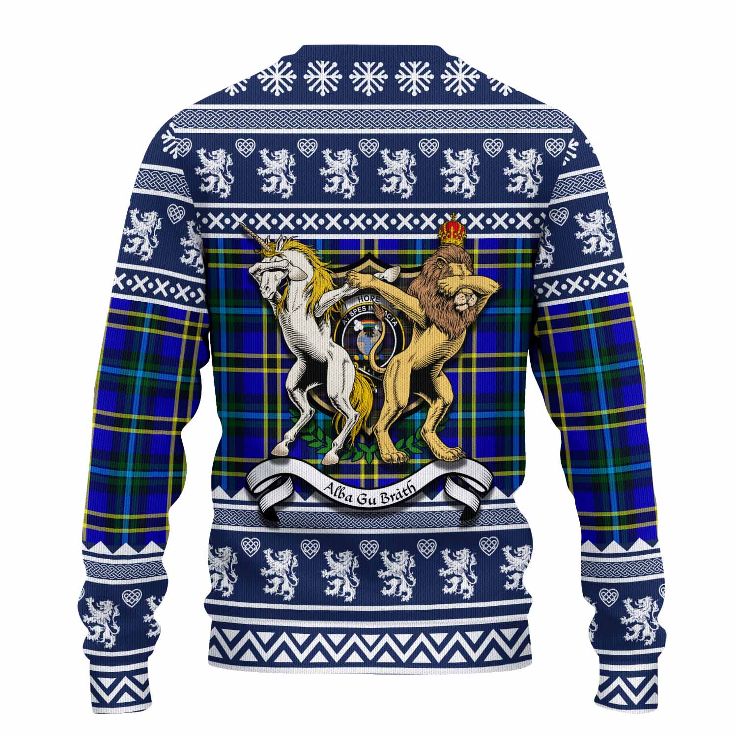 Hope Clan Tartan Crest Christmas Ugly Sweater Coat of Arms Funny Style - Tartan Vibes Clothing