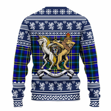 Hope Clan Tartan Crest Christmas Ugly Sweater Coat of Arms Funny Style