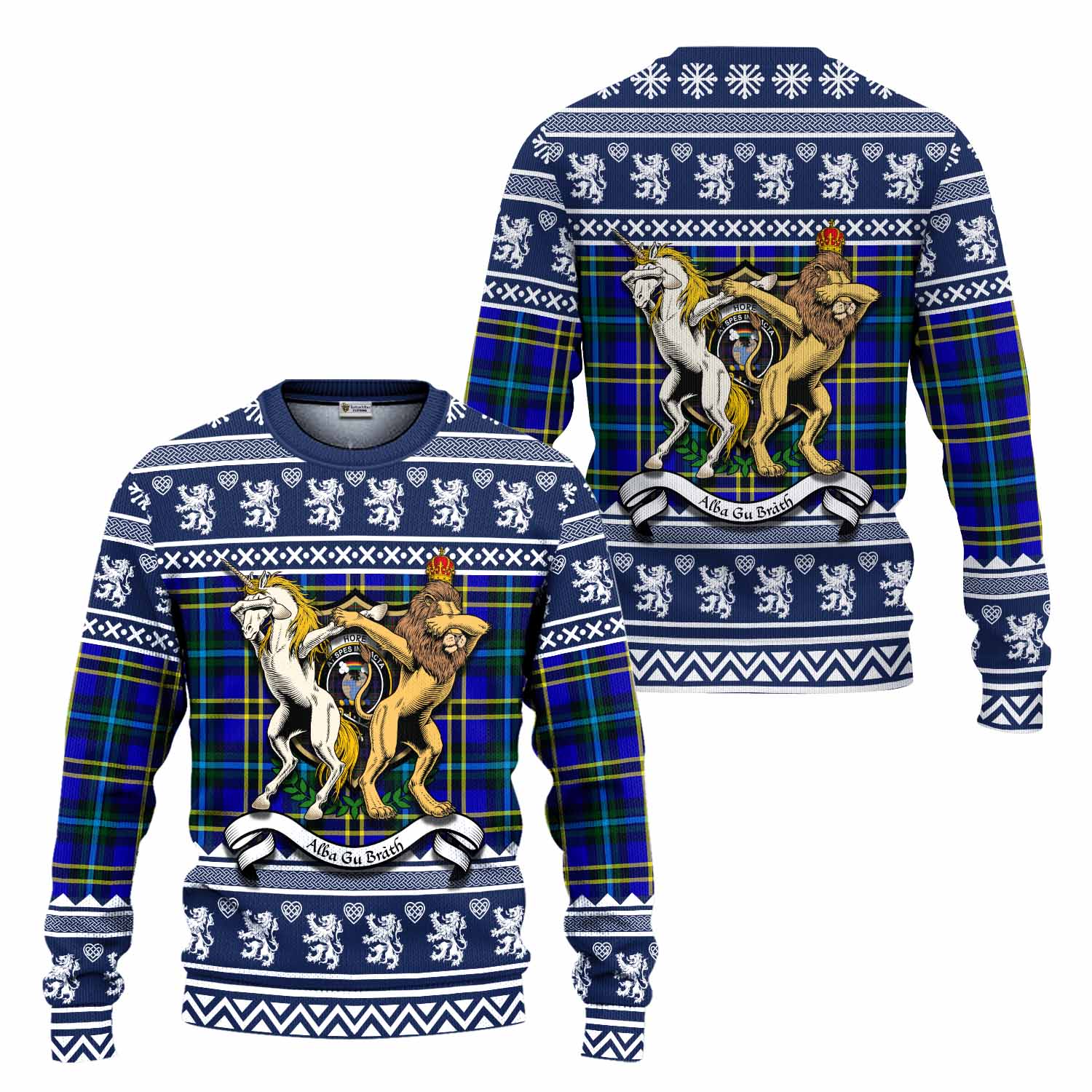 Hope Clan Tartan Crest Christmas Ugly Sweater Coat of Arms Funny Style - Tartan Vibes Clothing