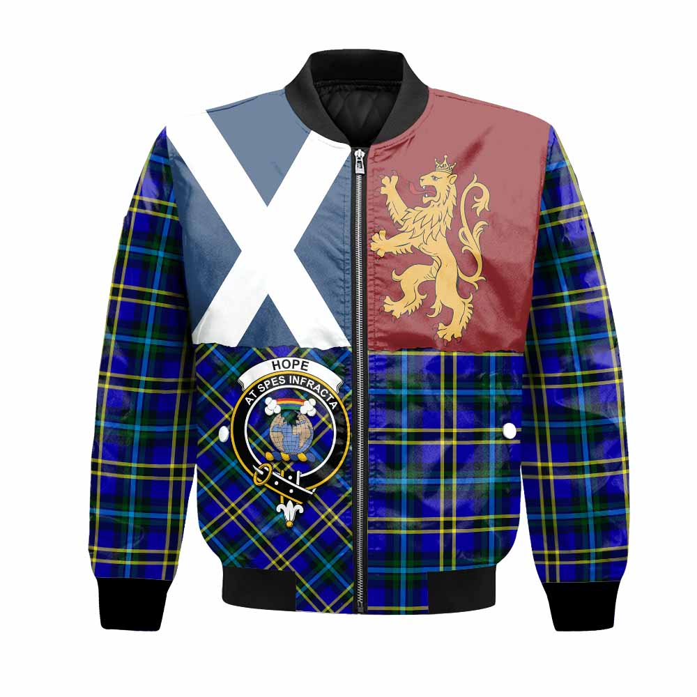 Hope Crest Tartan Bomber Jacket with Lion Rampant Saltire Style