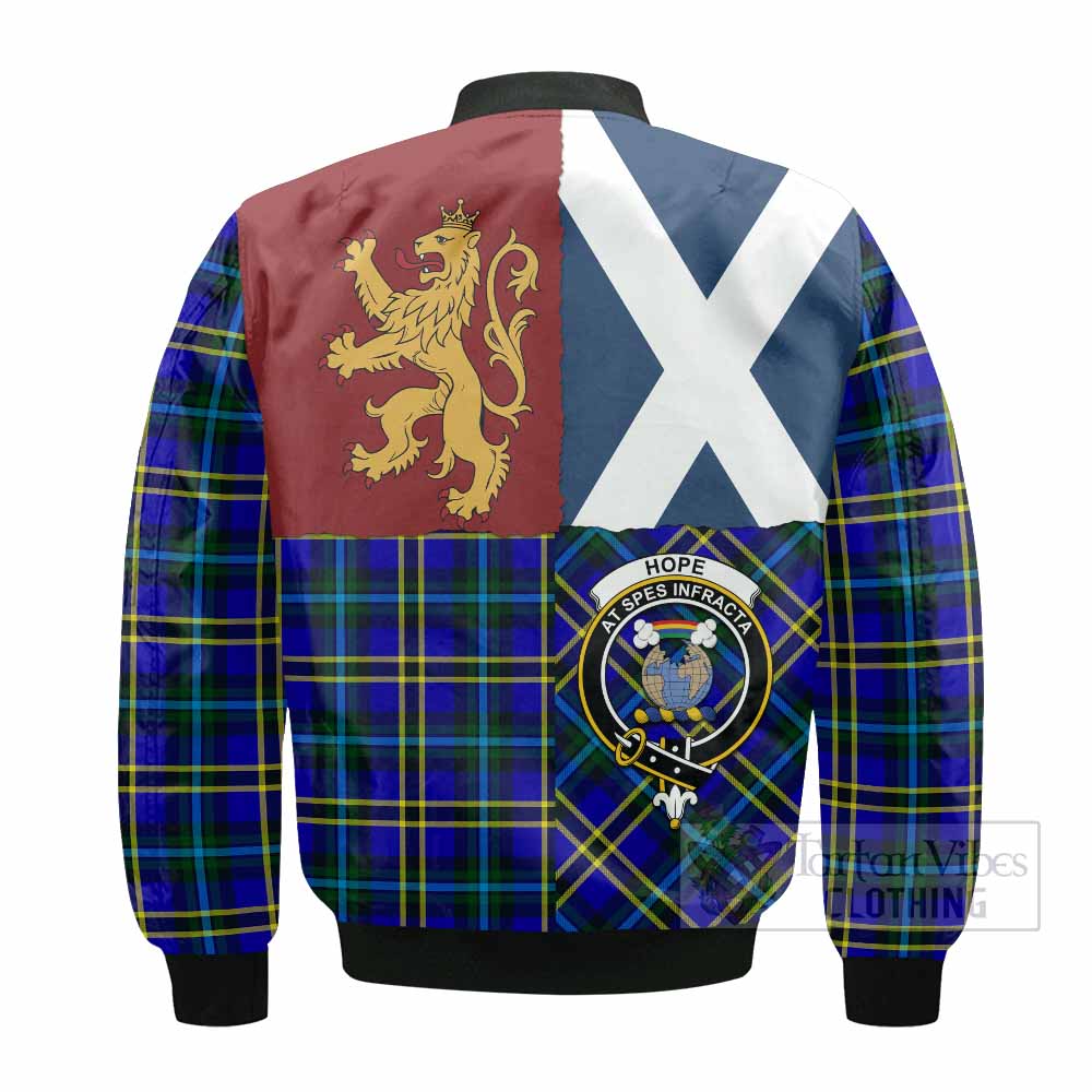 Hope Crest Tartan Bomber Jacket with Lion Rampant Saltire Style