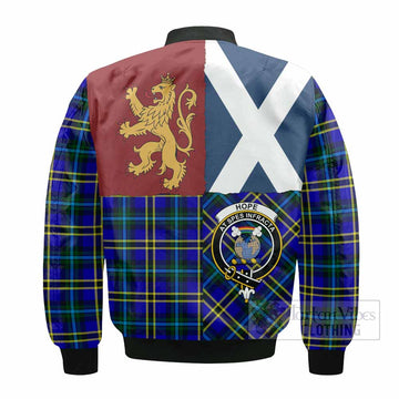 Hope Crest Tartan Bomber Jacket with Lion Rampant Saltire Style