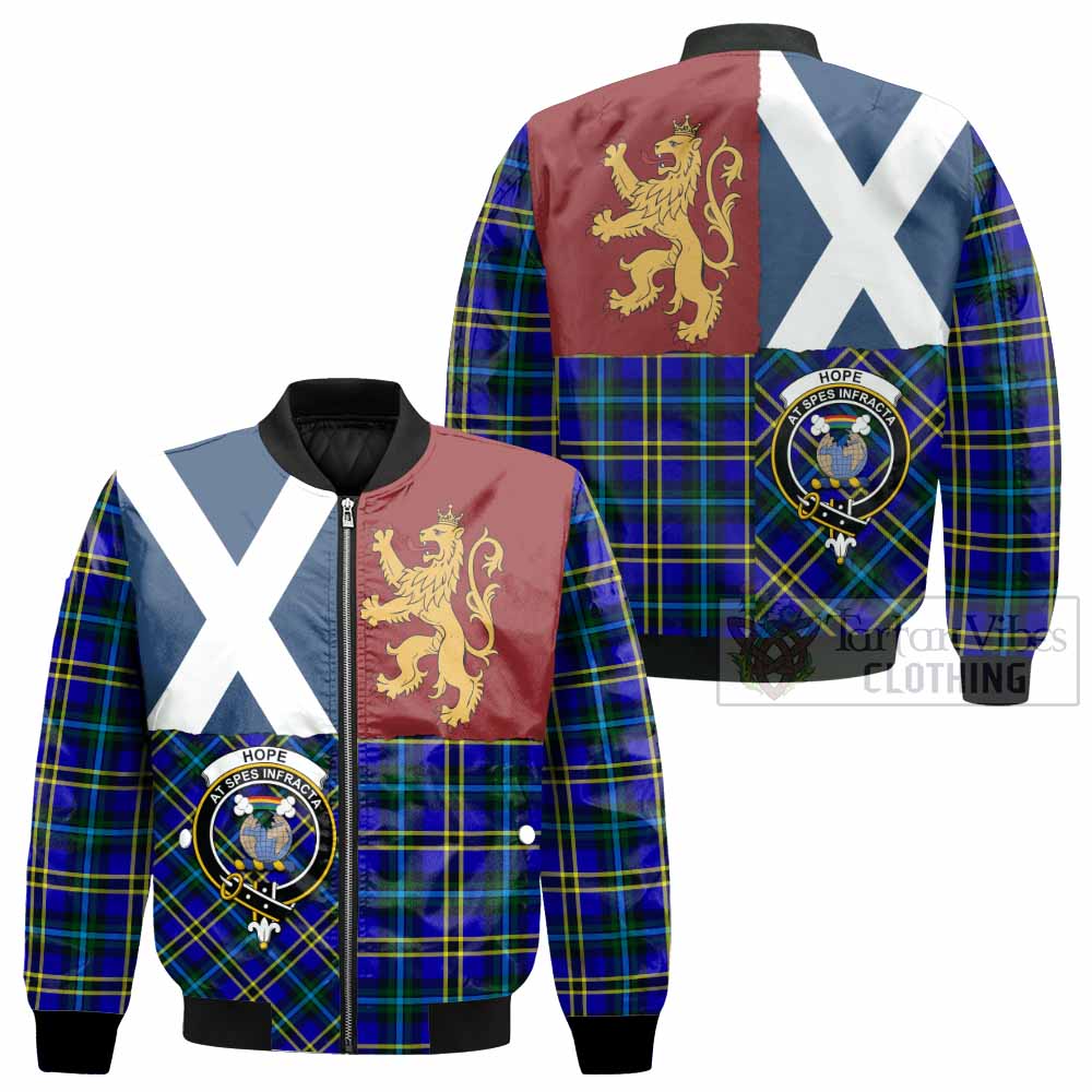 Hope Crest Tartan Bomber Jacket with Lion Rampant Saltire Style