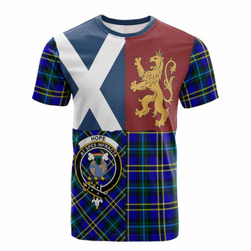 Hope Crest Tartan Cotton T-shirt with Lion Rampant Saltire Style
