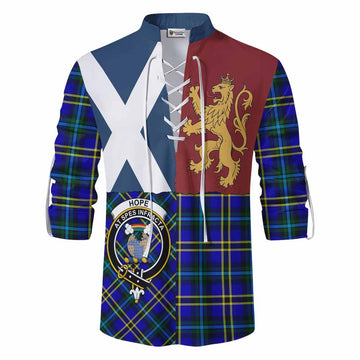 Hope Crest Tartan Ghillie Shirt with Lion Rampant Saltire Style