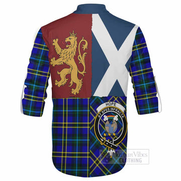 Hope Crest Tartan Ghillie Shirt with Lion Rampant Saltire Style