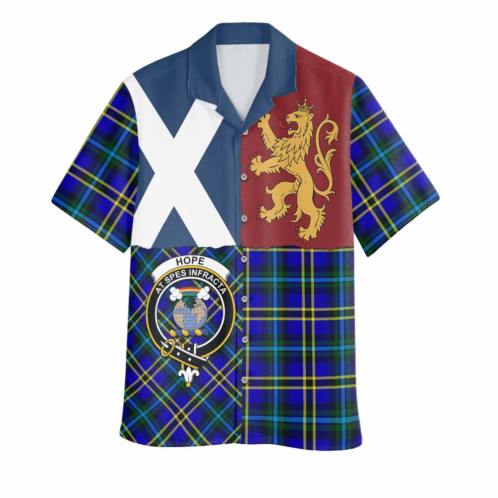 Hope Crest Tartan Hawaiian Shirt with Lion Rampant Saltire Style