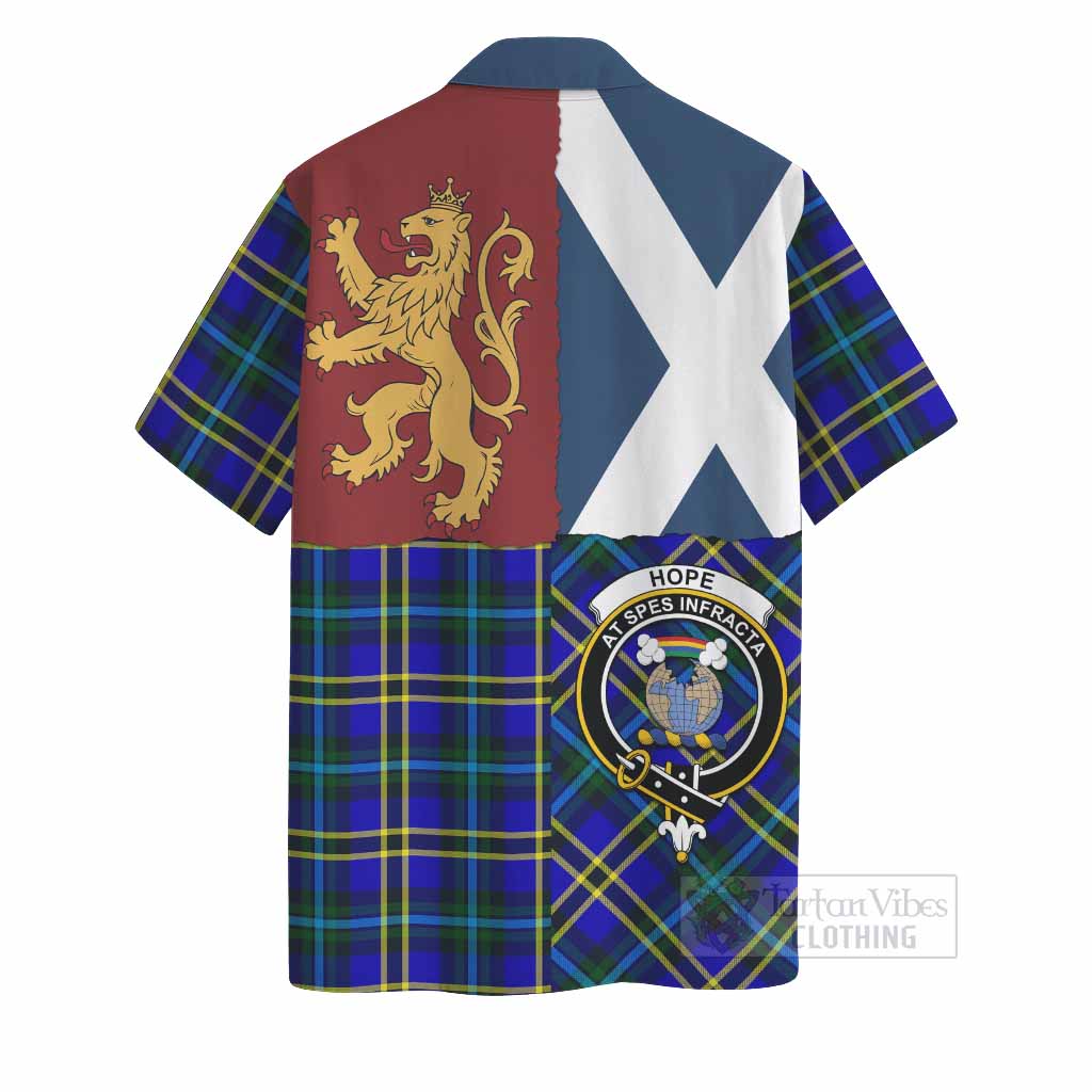 Hope Crest Tartan Hawaiian Shirt with Lion Rampant Saltire Style