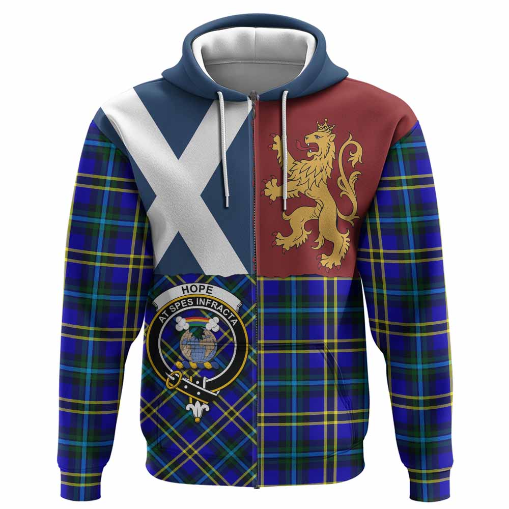 Hope Crest Tartan Hoodie with Lion Rampant Saltire Style