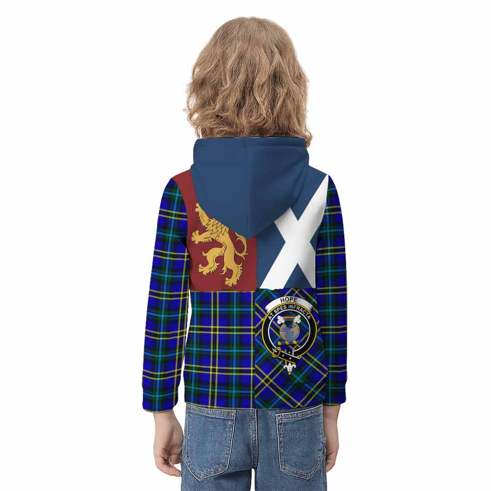 Hope Crest Tartan Kid Hoodie with Lion Rampant Saltire Style - Tartan Vibes Clothing