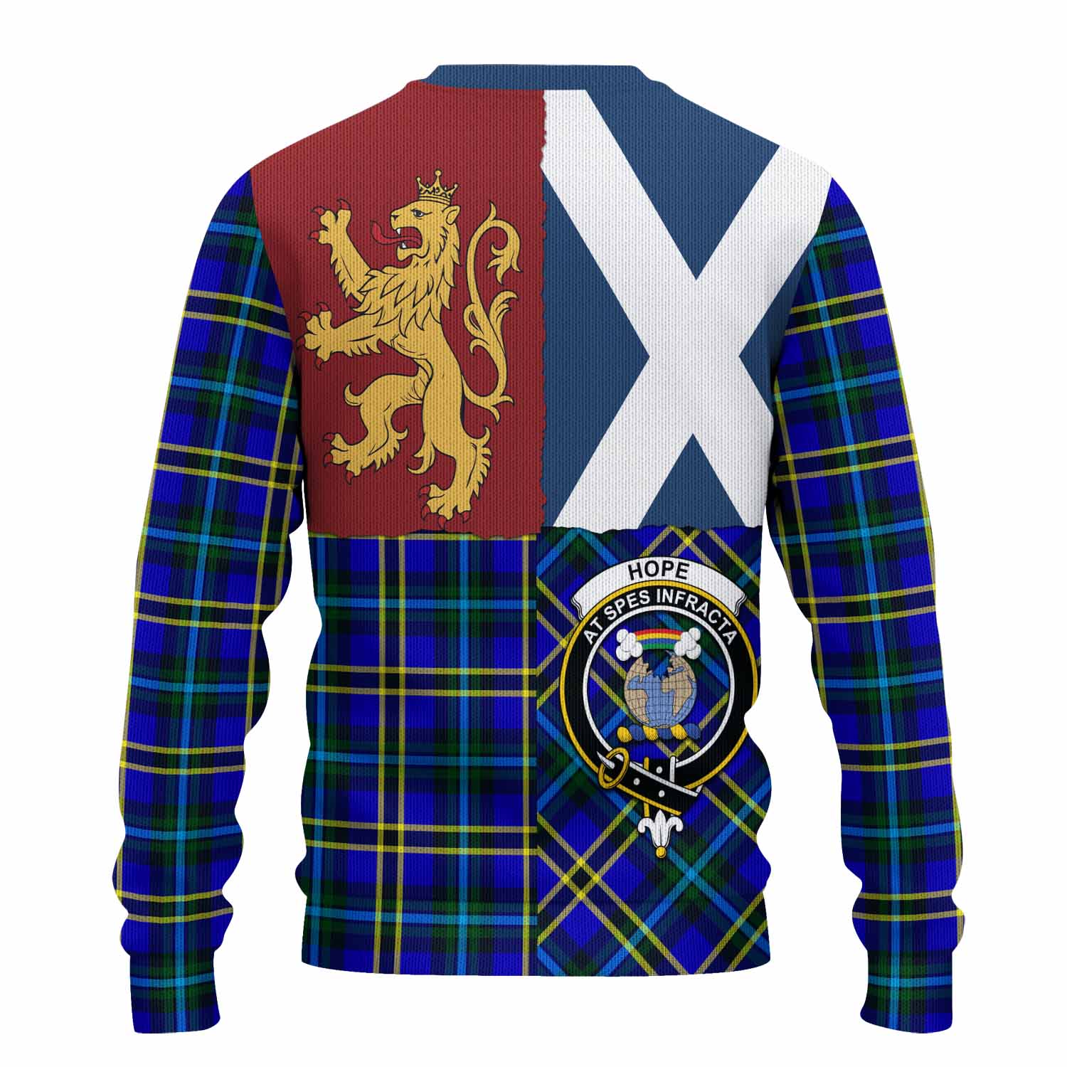 Hope Crest Tartan Knitted Sweater with Lion Rampant Saltire Style
