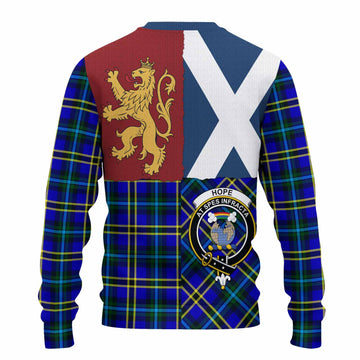 Hope Crest Tartan Knitted Sweater with Lion Rampant Saltire Style