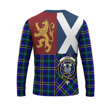 Hope Crest Tartan Long Sleeve T-Shirt with Lion Rampant Saltire Style