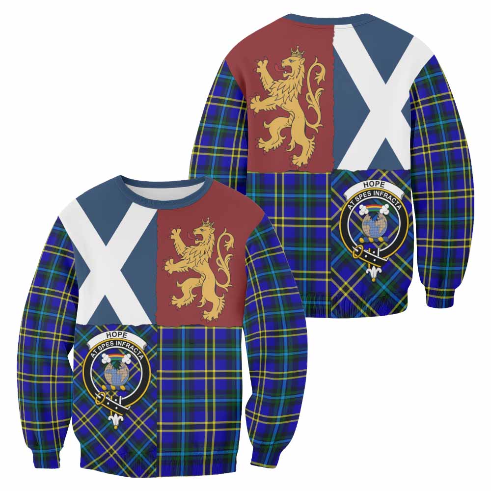 Hope Crest Tartan Sweatshirt with Lion Rampant Saltire Style