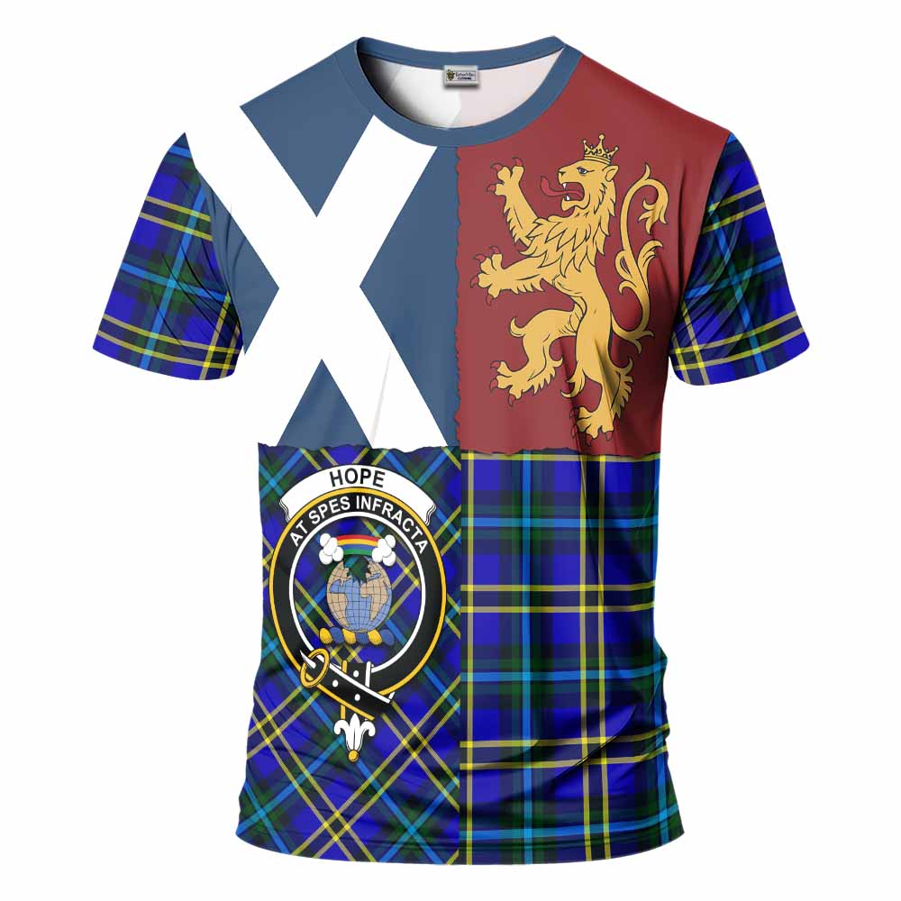 Hope Crest Tartan T-Shirt with Lion Rampant Saltire Style