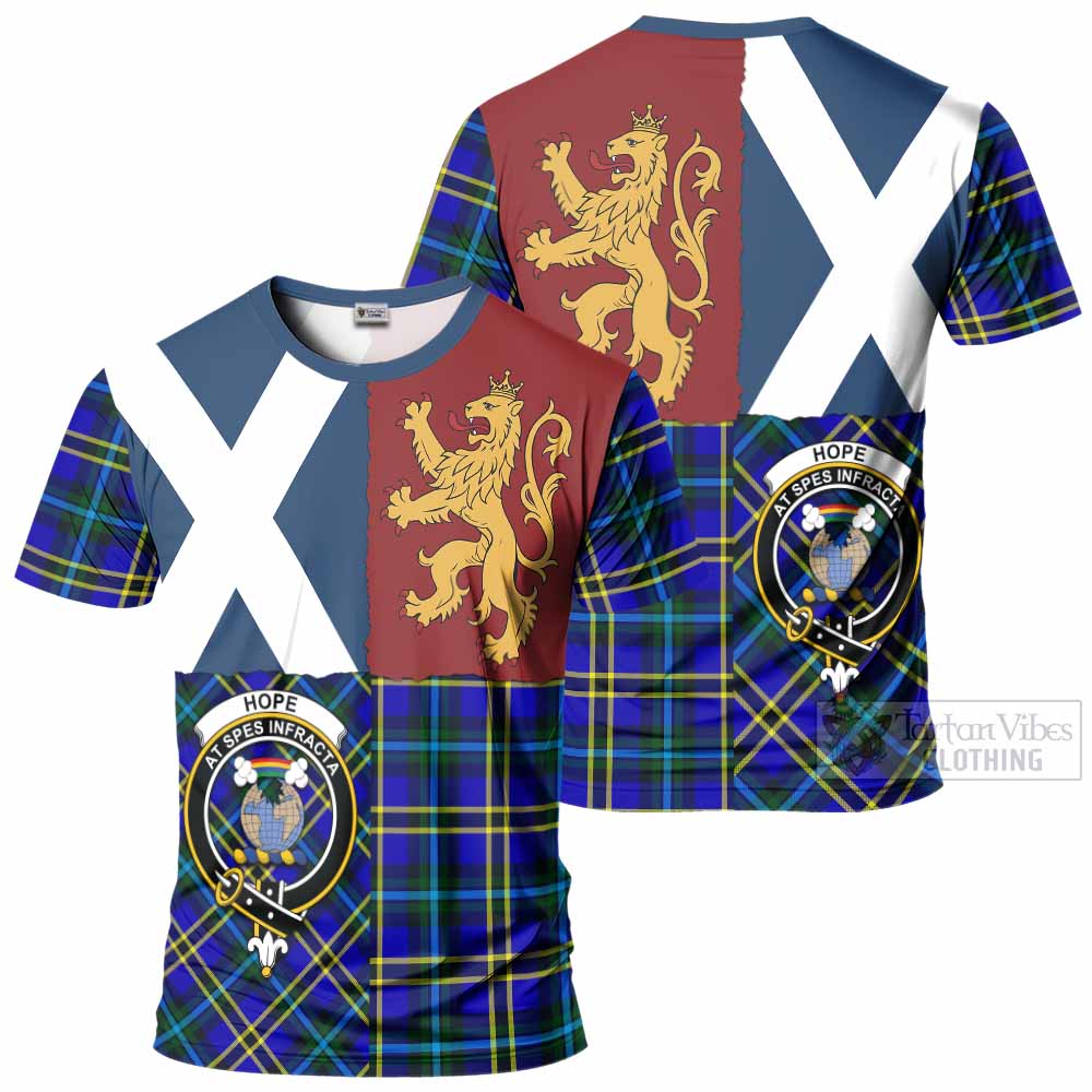 Hope Crest Tartan T-Shirt with Lion Rampant Saltire Style