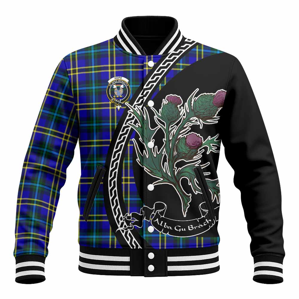 Hope Family Crest Tartan Baseball Jacket Alba Thistle Inspired - Tartan Vibes Clothing