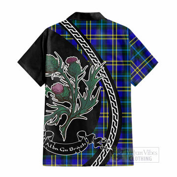 Hope Family Crest Tartan Cotton Hawaiian Shirt Alba Thistle Inspired - Tartan Vibes Clothing