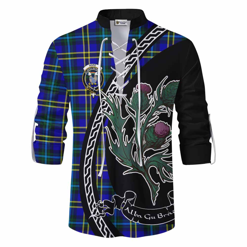 Hope Family Crest Tartan Ghillie Shirt Alba Thistle Inspired - Tartan Vibes Clothing