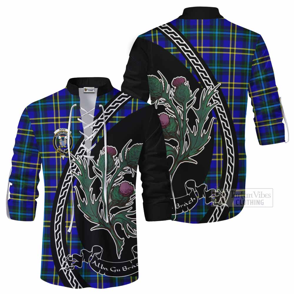 Hope Family Crest Tartan Ghillie Shirt Alba Thistle Inspired - Tartan Vibes Clothing