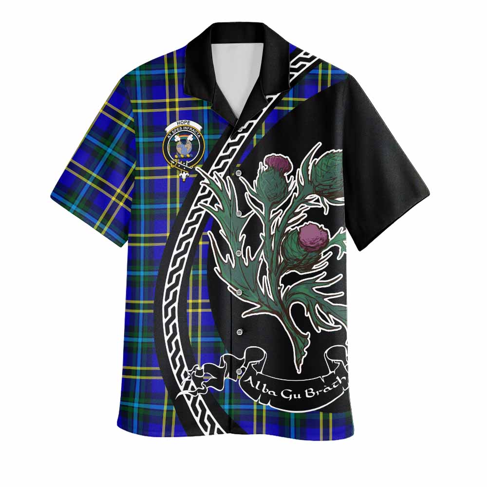 Hope Family Crest Tartan Hawaiian Shirt Alba Thistle Inspired - Tartan Vibes Clothing