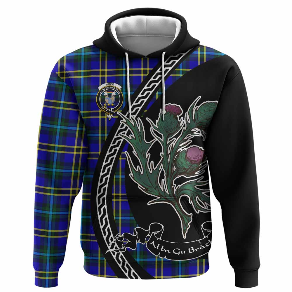 Hope Family Crest Tartan Hoodie Alba Thistle Inspired - Tartan Vibes Clothing