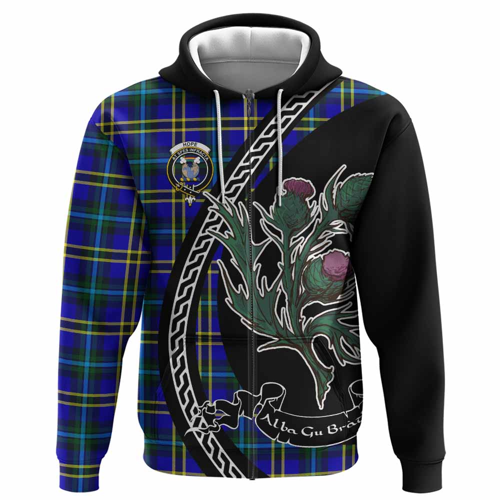 Hope Family Crest Tartan Hoodie Alba Thistle Inspired - Tartan Vibes Clothing