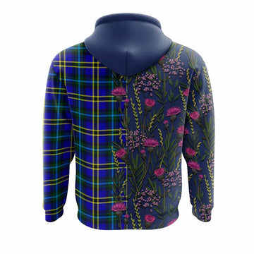 Hope Family Crest Tartan Hoodie Scottish Thistle Flower Pattern Half Style