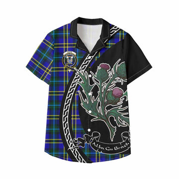 Hope Family Crest Tartan Kid Hawaiian Shirt Alba Thistle Inspired - Tartan Vibes Clothing