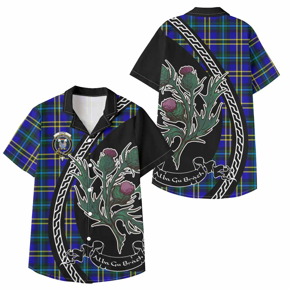 Hope Family Crest Tartan Kid Hawaiian Shirt Alba Thistle Inspired - Tartan Vibes Clothing