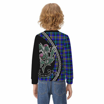 Hope Family Crest Tartan Kid Knitted Sweatshirt Alba Thistle Inspired - Tartan Vibes Clothing
