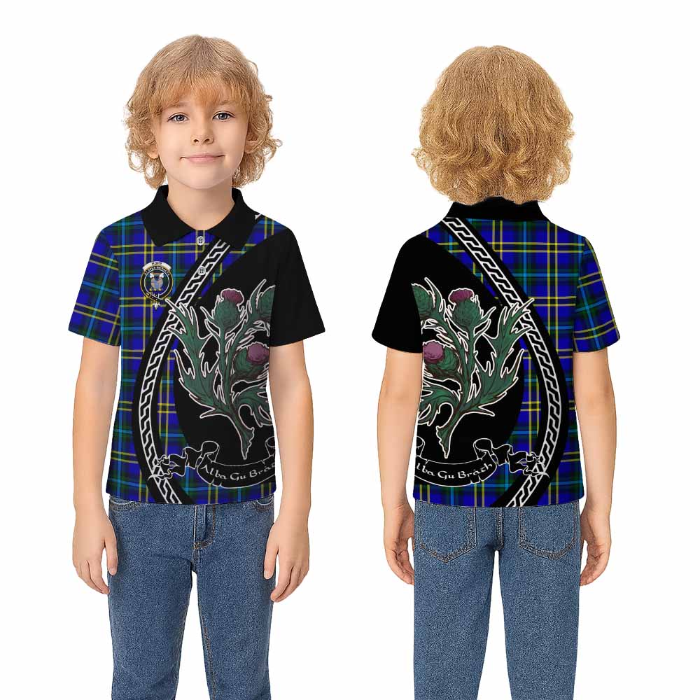 Hope Family Crest Tartan Kid Polo Shirt Alba Thistle Inspired - Tartan Vibes Clothing