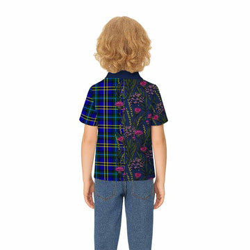 Hope Family Crest Tartan Kid Polo Shirt Scottish Thistle Flower Pattern Half Style - Tartan Vibes Clothing