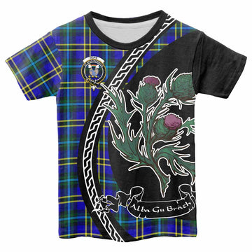 Hope Family Crest Tartan Kid T-shirt Alba Thistle Inspired - Tartan Vibes Clothing