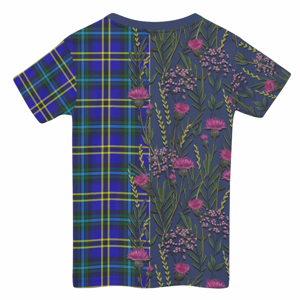 Hope Family Crest Tartan Kid T-shirt Scottish Thistle Flower Pattern Half Style - Tartan Vibes Clothing