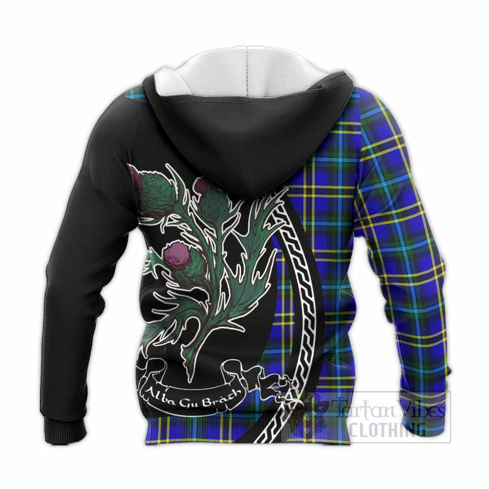 Hope Family Crest Tartan Knitted Hoodie Alba Thistle Inspired - Tartan Vibes Clothing
