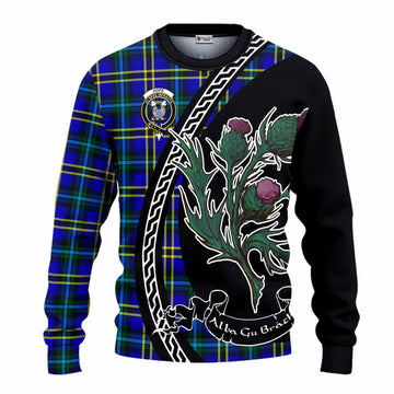 Hope Family Crest Tartan Knitted Sweater Alba Thistle Inspired - Tartan Vibes Clothing