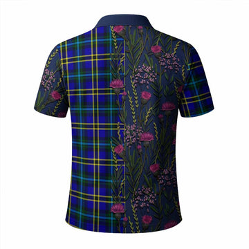 Hope Family Crest Tartan Polo Shirt Scottish Thistle Flower Pattern Half Style