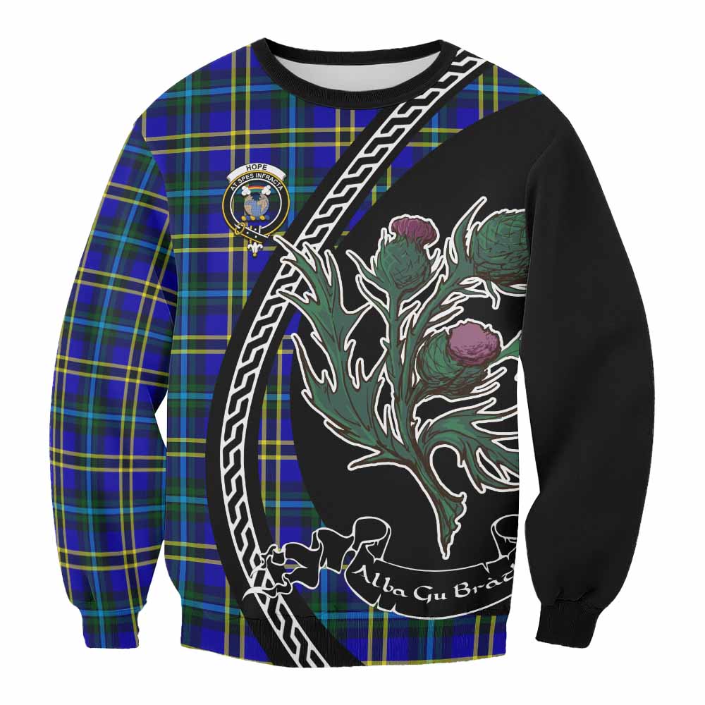 Hope Family Crest Tartan Sweatshirt Alba Thistle Inspired - Tartan Vibes Clothing