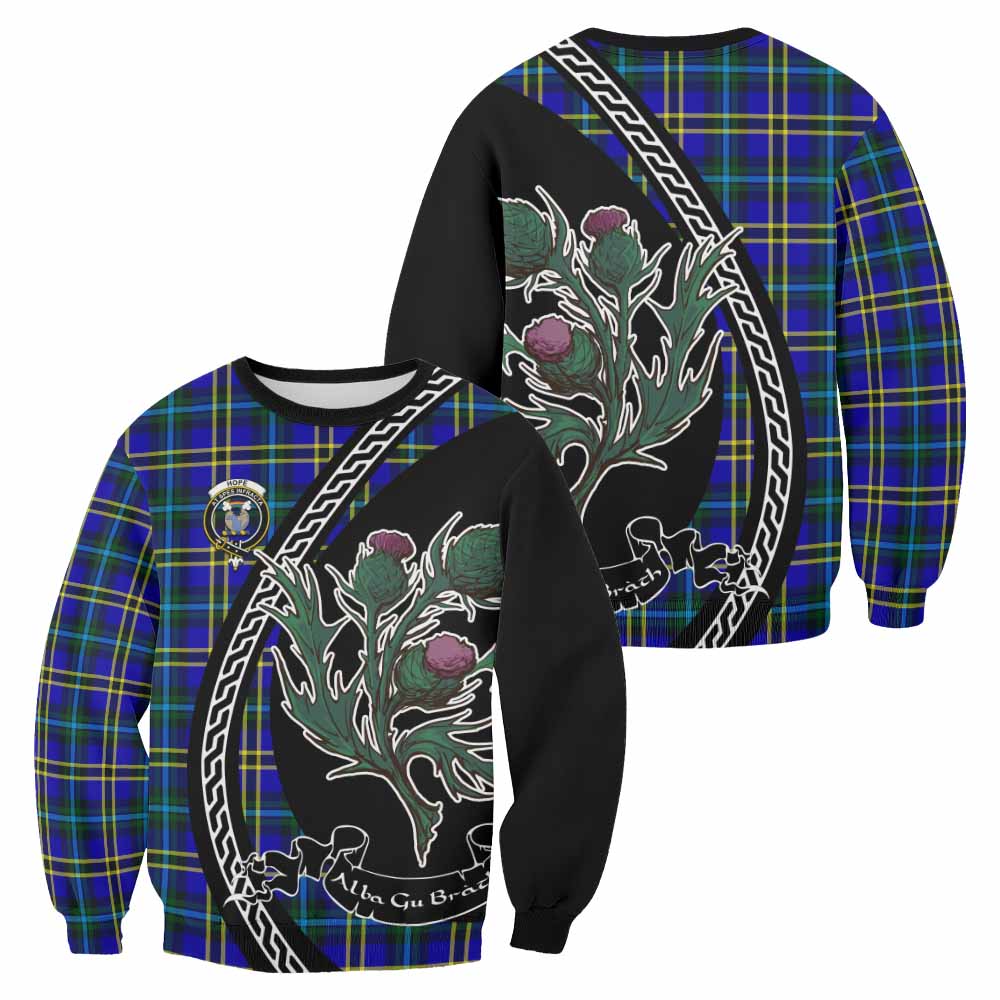 Hope Family Crest Tartan Sweatshirt Alba Thistle Inspired - Tartan Vibes Clothing