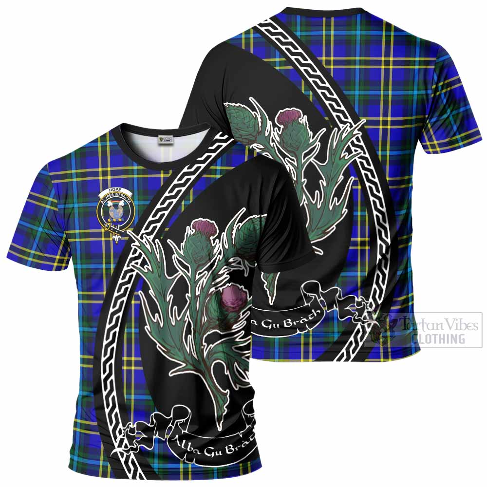 Hope Family Crest Tartan T-Shirt Alba Thistle Inspired - Tartan Vibes Clothing