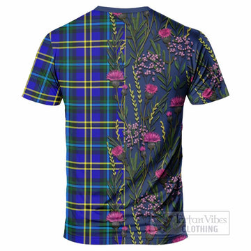Hope Family Crest Tartan T-Shirt Scottish Thistle Flower Pattern Half Style - Tartan Vibes Clothing
