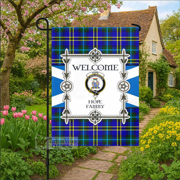Hope Family Crest Tartan Welcome Garden Flag Saltire Harmony Style