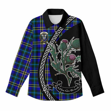 Hope Family Crest Tartan Women Casual Shirt Alba Thistle Inspired