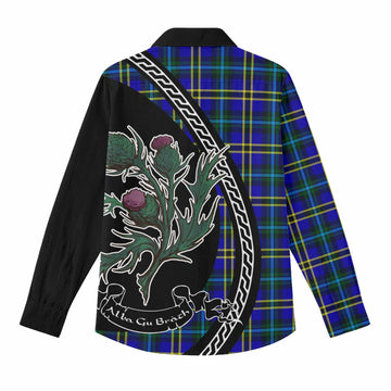 Hope Family Crest Tartan Women Casual Shirt Alba Thistle Inspired