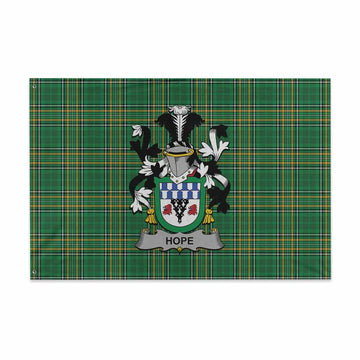 Hope Irish Clan Tartan House Flag with Coat of Arms