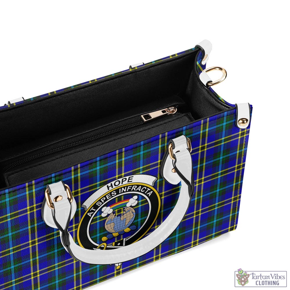 Tartan Vibes Clothing Hope Modern Tartan Luxury Leather Handbags with Family Crest
