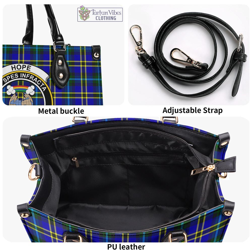 Tartan Vibes Clothing Hope Modern Tartan Luxury Leather Handbags with Family Crest