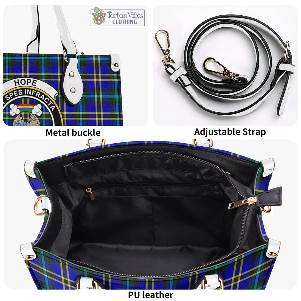 Tartan Vibes Clothing Hope Modern Tartan Luxury Leather Handbags with Family Crest